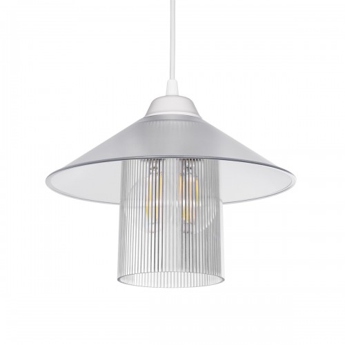 GloboStar® Promo 203-0088 Μοντέρνο Κρεμαστό Φωτιστικό Καμπάνα Μονόφωτο 1 x E27 IP20 Λευκό Πλαστικό - Μ25.5 x Π25.5 x Υ90cm Διακόσμηση - Φως - Χαλιά