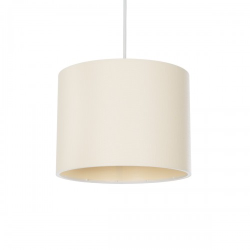 GloboStar® BLAZE 203-0106 Μοντέρνο Κρεμαστό Φωτιστικό Καπέλο Μονόφωτο 1 x E27 IP20 Μπεζ Ύφασμα - Μ22 x Π22 x Υ90cm Διακόσμηση - Φως - Χαλιά