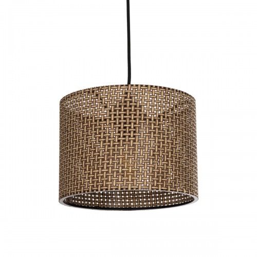 GloboStar® CLAIRIE 203-0132 Μοντέρνο Κρεμαστό Φωτιστικό Καπέλο Μονόφωτο 1 x E27 IP20 Καφέ Ύφασμα - Μ22 x Π22 x Υ93cm Διακόσμηση - Φως - Χαλιά