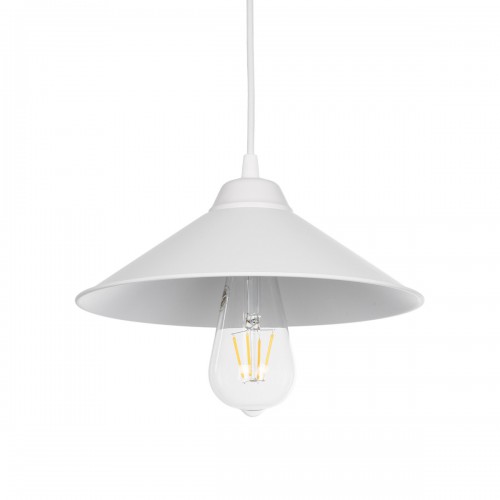 GloboStar® FONTE 203-0081 Μοντέρνο Κρεμαστό Φωτιστικό Καμπάνα Μονόφωτο 1 x E27 IP20 Λευκό Πλαστικό - Μ25 x Π25 x Υ90cm Διακόσμηση - Φως - Χαλιά