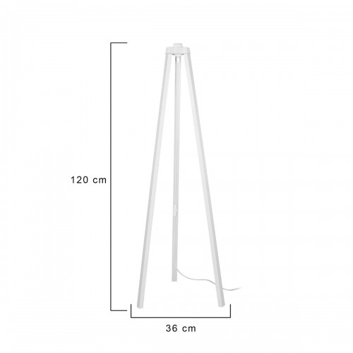 GloboStar® TRIPOD 203-0259 Μοντέρνο Επιδαπέδιο Φωτιστικό Μονόφωτο 1 x E27 IP20 Λευκό Ξύλο - Μ38 x Π38 x Υ120cm Διακόσμηση - Φως - Χαλιά