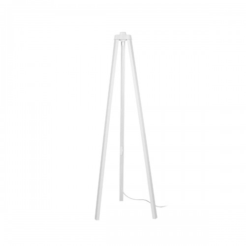 GloboStar® TRIPOD 203-0259 Μοντέρνο Επιδαπέδιο Φωτιστικό Μονόφωτο 1 x E27 IP20 Λευκό Ξύλο - Μ38 x Π38 x Υ120cm Διακόσμηση - Φως - Χαλιά
