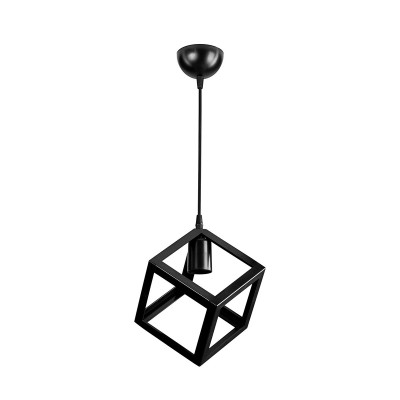 GLOBOSTAR® DISE 203-0274 Μοντέρνο Κρεμαστό Φωτιστικό Οροφής με Ντουί 1 x E27 AC 220-240V IP20 - Μαύρο - Μ28 x Π28 x Υ29cm