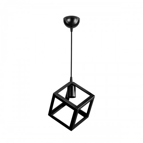 GloboStar® DISE 203-0274 Μοντέρνο Κρεμαστό Φωτιστικό Κύβος Μονόφωτο 1 x E27 IP20 Μαύρο Πλαστικό - Μ18 x Π18 x Υ68cm Διακόσμηση - Φως - Χαλιά