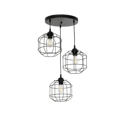 GLOBOSTAR® RAYNO 201-0108 Vintage Κρεμαστό Φωτιστικό Οροφής με Ντουί 3 x E27 AC 220-240V IP20 - Μαύρο - Μ42 x Π42 x Υ60cm GLOBOSTAR® RAYNO 201-0108 Vintage Κρεμαστό Φωτιστικό Οροφής με Ντουί 3 x E27 AC 220-240V IP20 - Μαύρο - Μ42 x Π42 x Υ60cm