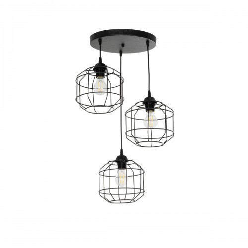 GloboStar® RAYNO 201-0108 Vintage Κρεμαστό Φωτιστικό Πλέγμα Τρίφωτο 3 x E27 IP20 Μαύρο Μέταλλο - Μ40 x Π40 x Υ60cm Διακόσμηση - Φως - Χαλιά GloboStar® RAYNO 201-0108 Vintage Κρεμαστό Φωτιστικό Πλέγμα Τρίφωτο 3 x E27 IP20 Μαύρο Μέταλλο - Μ40 x Π40 x Υ60cm Διακόσμηση - Φως - Χαλιά