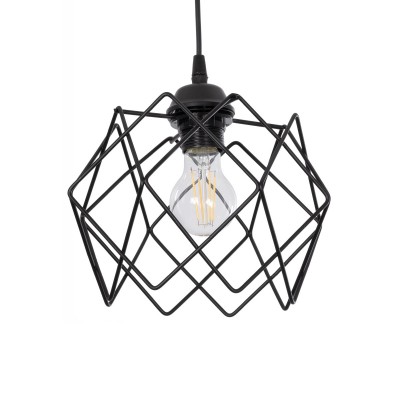 GLOBOSTAR® SOLON 201-0059 Μοντέρνο Κρεμαστό Φωτιστικό Οροφής με Ντουί 1 x E27 AC 220-240V IP20 - Μαύρο - Μ24 x Π24 x Υ23cm