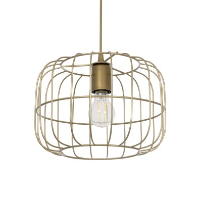 GLOBOSTAR® LUCANA 201-0074 Vintage Κρεμαστό Φωτιστικό Οροφής με Ντουί 1 x E27 AC 220-240V IP20 - Χρυσό - Μ29 x Π29 x Υ23cm