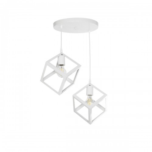 GloboStar® DISE 201-0053 Μοντέρνο Κρεμαστό Φωτιστικό Κύβος Δίφωτο 2 x E27 IP20 Λευκό Μέταλλο - Μ30 x Π30 x Υ70cm Διακόσμηση - Φως - Χαλιά GloboStar® DISE 201-0053 Μοντέρνο Κρεμαστό Φωτιστικό Κύβος Δίφωτο 2 x E27 IP20 Λευκό Μέταλλο - Μ30 x Π30 x Υ70cm Διακόσμηση - Φως - Χαλιά