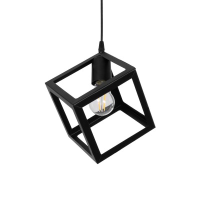 GLOBOSTAR® DISE 201-0049 Μοντέρνο Κρεμαστό Φωτιστικό Οροφής με Ντουί 1 x E27 AC 220-240V IP20 - Μαύρο - Μ28 x Π28 x Υ29cm
