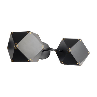 GLOBOSTAR® WELLES 00795 Μοντέρνο Φωτιστικό Τοίχου - Απλίκα με Ντουί 2 x E14 AC 220-240V IP20 - Μαύρο - Μ52 x Π21 x Υ17cm GLOBOSTAR® WELLES 00795 Μοντέρνο Φωτιστικό Τοίχου - Απλίκα με Ντουί 2 x E14 AC 220-240V IP20 - Μαύρο - Μ52 x Π21 x Υ17cm