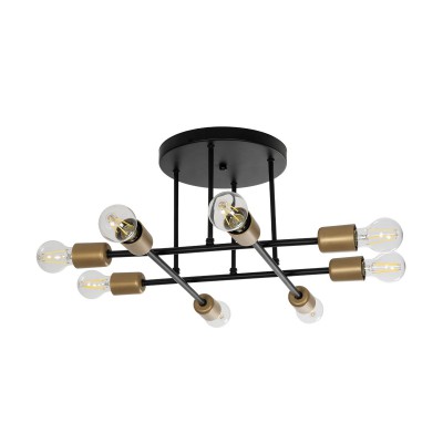 GLOBOSTAR® BLAZEA 201-0064 Vintage Φωτιστικό Οροφής με Ντουί 8 x E27 AC 220-240V IP20 - Χρυσό & Μαύρο - Μ51 x Π51 x Υ7cm GLOBOSTAR® BLAZEA 201-0064 Vintage Φωτιστικό Οροφής με Ντουί 8 x E27 AC 220-240V IP20 - Χρυσό & Μαύρο - Μ51 x Π51 x Υ7cm