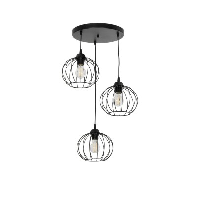 GLOBOSTAR® FLAMIA 201-0109 Vintage Κρεμαστό Φωτιστικό Οροφής με Ντουί 3 x E27 AC 220-240V IP20 - Μαύρο - Μ44 x Π44 x Υ66cm GLOBOSTAR® FLAMIA 201-0109 Vintage Κρεμαστό Φωτιστικό Οροφής με Ντουί 3 x E27 AC 220-240V IP20 - Μαύρο - Μ44 x Π44 x Υ66cm