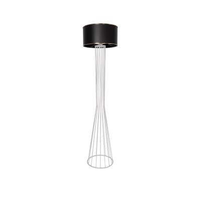 GLOBOSTAR® NOVA 201-0038 Μοντέρνο Επιδαπέδιο Φωτιστικό με Ντουί 1 x E27 AC 220-240V IP20 - Λευκό & Μαύρο - Μ36 x Π36 x Υ148cm
