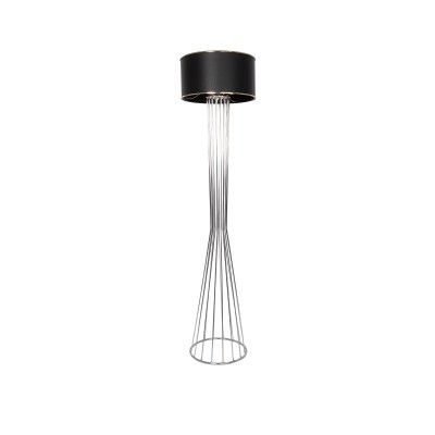 GLOBOSTAR® NOVA 201-0039 Μοντέρνο Επιδαπέδιο Φωτιστικό με Ντουί 1 x E27 AC 220-240V IP20 - Ασημί & Μαύρο - Μ36 x Π36 x Υ148cm