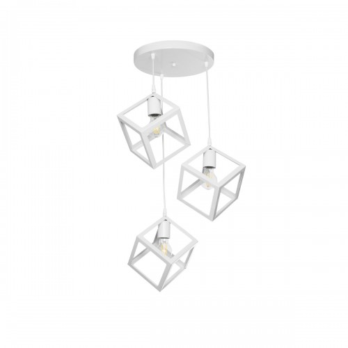 GloboStar® DISE 201-0054 Μοντέρνο Κρεμαστό Φωτιστικό Κύβος Τρίφωτο 3 x E27 IP20 Λευκό Μέταλλο - Μ30 x Π30 x Υ70cm Διακόσμηση - Φως - Χαλιά GloboStar® DISE 201-0054 Μοντέρνο Κρεμαστό Φωτιστικό Κύβος Τρίφωτο 3 x E27 IP20 Λευκό Μέταλλο - Μ30 x Π30 x Υ70cm Διακόσμηση - Φως - Χαλιά