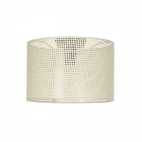 GloboStar® CILIO 203-0150 Μοντέρνο Φωτιστικό Οροφής Καπέλο Μονόφωτο 1 x E27 IP20 Λευκό Διάτρητο Ύφασμα - Μ30 x Π30 x Υ21cm Διακόσμηση - Φως - Χαλιά