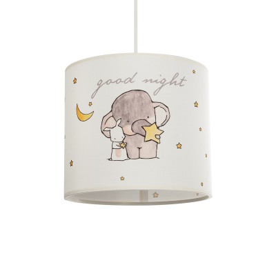 GLOBOSTAR® ELEPHANT 204-0020 Παιδικό Κρεμαστό Φωτιστικό Οροφής με Ντουί 1 x E27 AC 220-240V IP20 - Πολύχρωμο - Μ24 x Π24 x Υ23cm