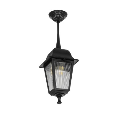 GLOBOSTAR® SOLME 203-0209 Vintage Φωτιστικό Οροφής με Ντουί 1 x E27 AC 220-240V IP44 - Μαύρο - Μ15 x Π15 x Υ27cm