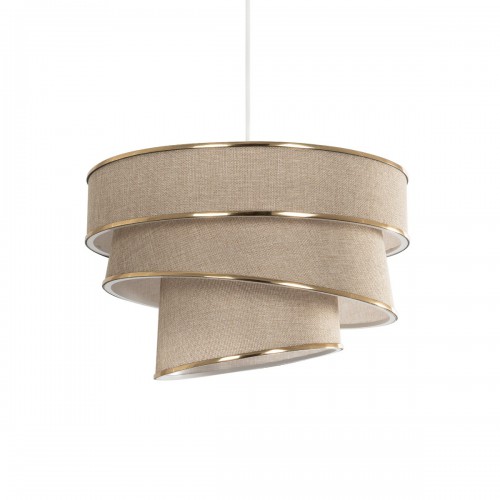 GLOBOSTAR® SIERA 203-0168 Μοντέρνο Κρεμαστό Φωτιστικό Οροφής με Ντουί 1 x E27 AC 220-240V IP20 - Μπεζ & Χρυσό - Μ38 x Π38 x Υ26cm