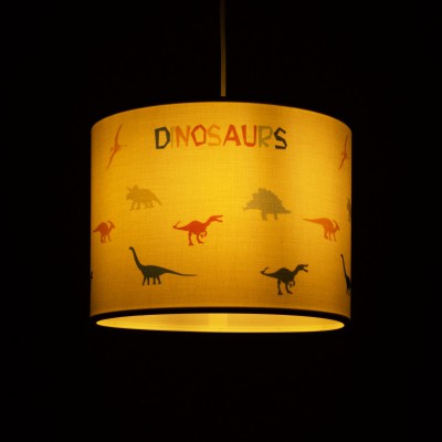 GloboStar® DINO 204-0014 Παιδικό Κρεμαστό Φωτιστικό Φιγούρα Μονόφωτο 1 x E27 IP20 Λευκό Ύφασμα - Μ30 x Π30 x Υ70cm Διακόσμηση - Φως - Χαλιά