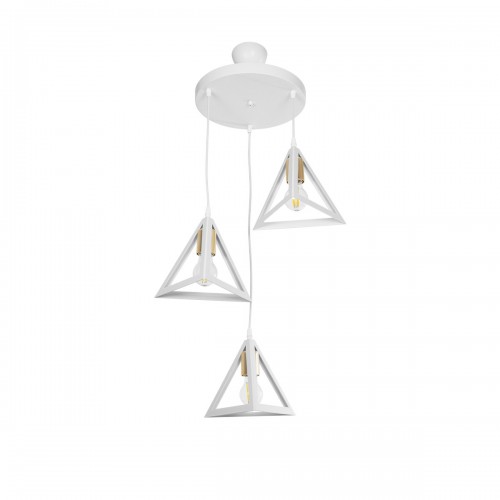 GloboStar® TRIANGLE 203-0166 Μοντέρνο Κρεμαστό Φωτιστικό Καμπάνα Τρίφωτο 3 x E27 IP20 Λευκό με Χρυσό Πλαστικό - Μ50 x Π50 x Υ80cm Διακόσμηση - Φως - Χαλιά GloboStar® TRIANGLE 203-0166 Μοντέρνο Κρεμαστό Φωτιστικό Καμπάνα Τρίφωτο 3 x E27 IP20 Λευκό με Χρυσό Πλαστικό - Μ50 x Π50 x Υ80cm Διακόσμηση - Φως - Χαλιά
