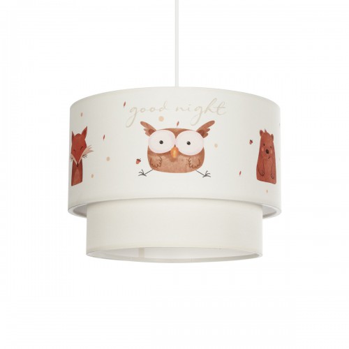 GloboStar® OWL 204-0001 Παιδικό Κρεμαστό Φωτιστικό Φιγούρα Μονόφωτο 1 x E27 IP20 Λευκό Ύφασμα - Μ30 x Π30 x Υ70cm Διακόσμηση - Φως - Χαλιά