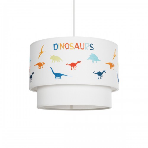 GloboStar® DINO 204-0006 Παιδικό Κρεμαστό Φωτιστικό Φιγούρα Μονόφωτο 1 x E27 IP20 Λευκό & Mπλε Ύφασμα - Μ30 x Π30 x Υ70cm Διακόσμηση - Φως - Χαλιά