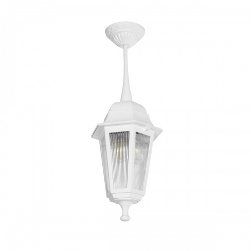 GloboStar® VITRO 203-0199 Vintage Κρεμαστό Φωτιστικό Φαναράκι Μονόφωτο 1 x E27 IP44 Λευκό Πλαστικό Σώμα - Μ16 x Π16 x Υ48cm Διακόσμηση - Φως - Χαλιά