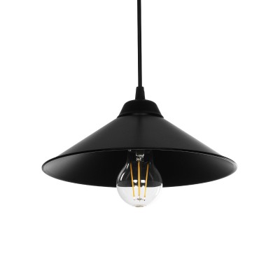 GLOBOSTAR® FONTE 203-0080 Μοντέρνο Κρεμαστό Φωτιστικό Οροφής με Ντουί 1 x E27 AC 220-240V IP20 - Μαύρο - Μ25.5 x Π25.5 x Υ10cm