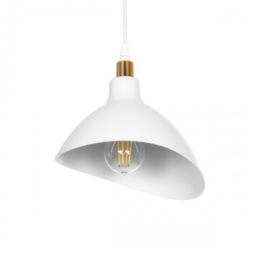 GloboStar® RIVE 203-0141 Μοντέρνο Κρεμαστό Φωτιστικό Καμπάνα Μονόφωτο 1 x E27 IP20 Λευκό με Χρυσό Πλαστικό - Μ22 x Π22 x Υ83cm Διακόσμηση - Φως - Χαλιά GloboStar® RIVE 203-0141 Μοντέρνο Κρεμαστό Φωτιστικό Καμπάνα Μονόφωτο 1 x E27 IP20 Λευκό με Χρυσό Πλαστικό - Μ22 x Π22 x Υ83cm Διακόσμηση - Φως - Χαλιά