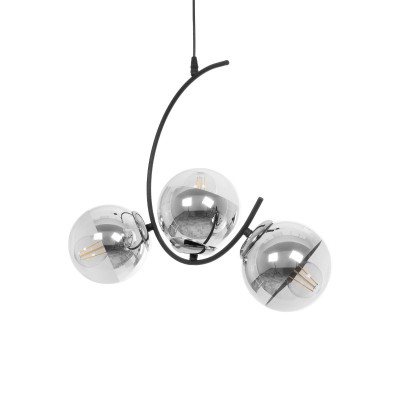 GLOBOSTAR® CITY 202-0041 Μοντέρνο Κρεμαστό Φωτιστικό Οροφής με Ντουί 3 x E27 AC 220-240V IP20 - Μαύρο, Ασημί & Διάφανο - Μ60 x Π35 x Υ50cm GLOBOSTAR® CITY 202-0041 Μοντέρνο Κρεμαστό Φωτιστικό Οροφής με Ντουί 3 x E27 AC 220-240V IP20 - Μαύρο, Ασημί & Διάφανο - Μ60 x Π35 x Υ50cm