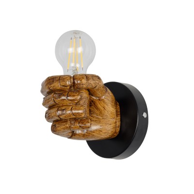 GLOBOSTAR® FIST 01138 Μοντέρνο Φωτιστικό Τοίχου - Απλίκα με Ντουί 1 x E27 AC 220-240V IP20 - Καφέ - Μ15 x Π12 x Υ12cm GLOBOSTAR® FIST 01138 Μοντέρνο Φωτιστικό Τοίχου - Απλίκα με Ντουί 1 x E27 AC 220-240V IP20 - Καφέ - Μ15 x Π12 x Υ12cm