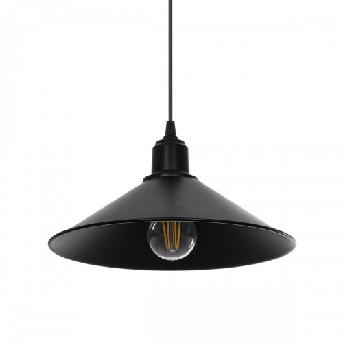 GloboStar® FERRO 203-0084 Μοντέρνο Κρεμαστό Φωτιστικό Καμπάνα Μονόφωτο 1 x E27 IP20 Μαύρο Πλαστικό - Μ30 x Π30 x Υ90cm Διακόσμηση - Φως - Χαλιά