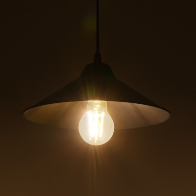 GloboStar® FONTE 203-0080 Μοντέρνο Κρεμαστό Φωτιστικό Καμπάνα Μονόφωτο 1 x E27 IP20 Μαύρο Πλαστικό - Μ25 x Π25 x Υ90cm Διακόσμηση - Φως - Χαλιά