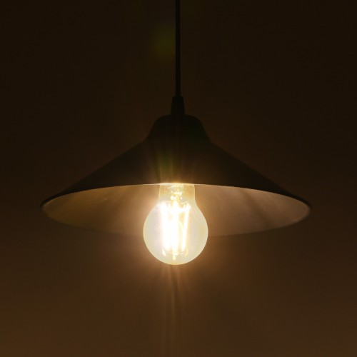 GloboStar® FONTE 203-0080 Μοντέρνο Κρεμαστό Φωτιστικό Καμπάνα Μονόφωτο 1 x E27 IP20 Μαύρο Πλαστικό - Μ25 x Π25 x Υ90cm Διακόσμηση - Φως - Χαλιά