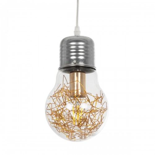 GLOBOSTAR® LAMP 999-0056 Μοντέρνο Κρεμαστό Φωτιστικό Οροφής με Ντουί 1 x E27 AC 220-240V IP20 - Διάφανο, Χρυσό & Ασημί - Μ15 x Π15 x Υ27cm Διακόσμηση - Φως - Χαλιά GLOBOSTAR® LAMP 999-0056 Μοντέρνο Κρεμαστό Φωτιστικό Οροφής με Ντουί 1 x E27 AC 220-240V IP20 - Διάφανο, Χρυσό & Ασημί - Μ15 x Π15 x Υ27cm Διακόσμηση - Φως - Χαλιά
