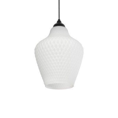 GLOBOSTAR® SKLO 206-0023 Μοντέρνο Κρεμαστό Φωτιστικό Οροφής με Ντουί 1 x E27 AC 220-240V IP20 - Λευκό - Μ22 x Π22 x Υ31cm