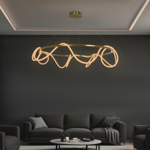 kelvo® GLOW KLV-101-0165 Κρεμαστό Φωτιστικό Οροφής LED 100W 10000lm 360° AC 220-240V IP20 Ρυθμιζόμενο Λευκό CCT με Χειριστήριο από 2700K έως 6000K Dimmable - Lumileds SMD Chip - Χρυσό Πλατίνα - Μ150 x Π150 x Υ100cm - 3 Χρόνια Εγγύηση Διακόσμηση - Φως - Χα kelvo® GLOW KLV-101-0165 Κρεμαστό Φωτιστικό Οροφής LED 100W 10000lm 360° AC 220-240V IP20 Ρυθμιζόμενο Λευκό CCT με Χειριστήριο από 2700K έως 6000K Dimmable - Lumileds SMD Chip - Χρυσό Πλατίνα - Μ150 x Π150 x Υ100cm - 3 Χρόνια Εγγύηση Διακόσμηση - Φως - Χα