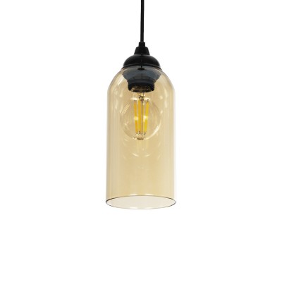 GLOBOSTAR® TUBE 206-0031 Μοντέρνο Κρεμαστό Φωτιστικό Οροφής με Ντουί 1 x E27 AC 220-240V IP20 - Mελί - Μ10 x Π10 x Υ24cm