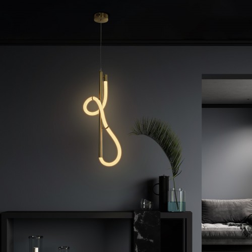 kelvo® GLOW KLV-101-0160 Κρεμαστό Φωτιστικό Οροφής LED 24W 2400lm 360° AC 220-240V IP20 Ρυθμιζόμενο Λευκό CCT με On/Off 2700K/4500K/6000K - Lumileds SMD Chip - Χρυσό Πλατίνα - Μ30 x Π17 x Υ66cm - 3 Χρόνια Εγγύηση Διακόσμηση - Φως - Χαλιά