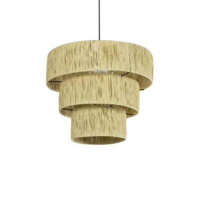 GLOBOSTAR® COROIN 205-0034 Boho Κρεμαστό Φωτιστικό Οροφής με Ντουί 1 x E27 AC 220-240V IP20 - Μπεζ - M40 x Π40 x Υ35cm