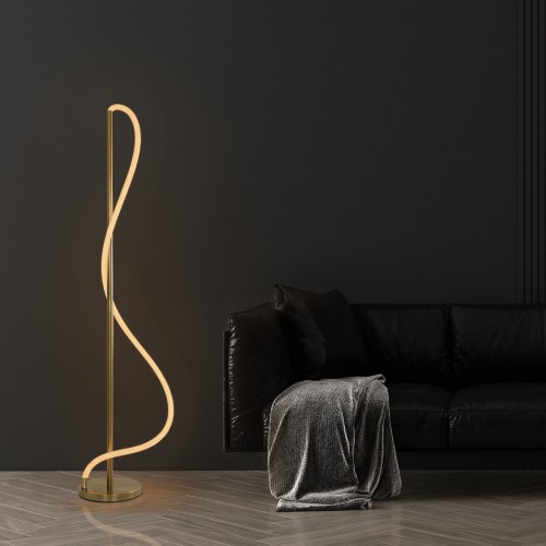 kelvo® GLOW KLV-101-0173 Επιδαπέδιο Φωτιστικό LED 30W 3000lm 360° AC 220-240V IP20 Ρυθμιζόμενο Λευκό CCT με Αφή 2700K/4500K/6000K Dimmable - Lumileds SMD Chip - Χρυσό Πλατίνα - Μ45 x Π45 x Υ160cm - 3 Χρόνια Εγγύηση Διακόσμηση - Φως - Χαλιά