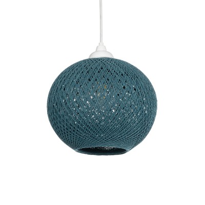 GLOBOSTAR® SOLEI 205-0012 Boho Κρεμαστό Φωτιστικό Οροφής με Ντουί 1 x E27 AC 220-240V IP20 - Τιρκουάζ - M20 x Π20 x Υ25cm