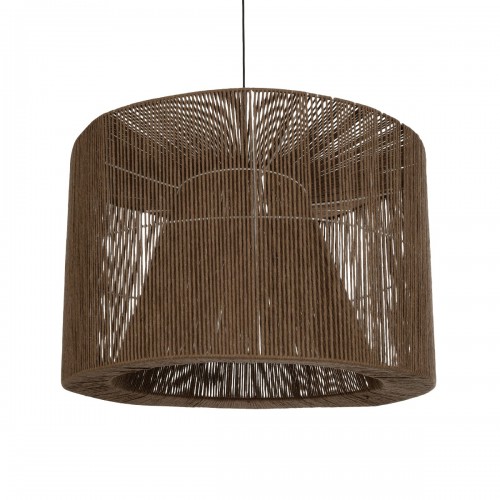GLOBOSTAR® ZYLINDER 205-0023 Boho Κρεμαστό Φωτιστικό Οροφής με Ντουί 1 x E27 AC 220-240V IP20 - Καφέ - M80 x Π80 x Υ51cm Διακόσμηση - Φως - Χαλιά