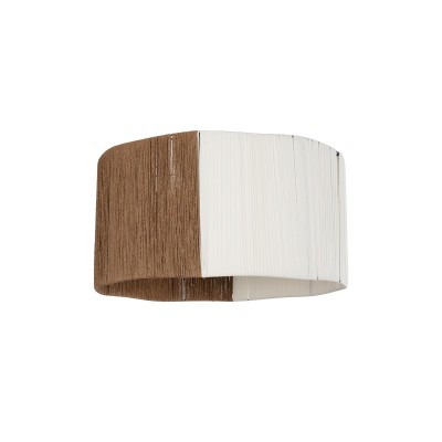 GLOBOSTAR® TAG 205-0060 Boho Κρεμαστό Φωτιστικό Οροφής με Ντουί 1 x E27 AC 220-240V IP20 - Μπεζ & Καφέ - M60 x Π60 x 35cm