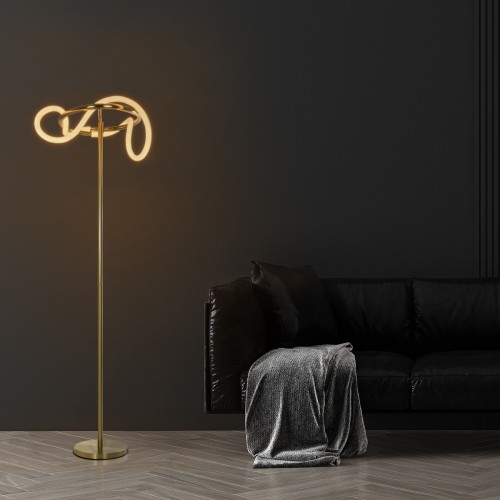 kelvo® GLOW KLV-101-0174 Επιδαπέδιο Φωτιστικό LED 30W 3000lm 360° AC 220-240V IP20 Ρυθμιζόμενο Λευκό CCT με Αφή 2700K/4500K/6000K Dimmable - Lumileds SMD Chip - Χρυσό Πλατίνα - Μ45 x Π45 x Υ160cm - 3 Χρόνια Εγγύηση Διακόσμηση - Φως - Χαλιά