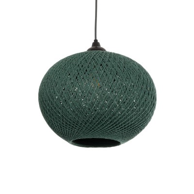 GLOBOSTAR® SOLEI 205-0014 Boho Κρεμαστό Φωτιστικό Οροφής με Ντουί 1 x E27 AC 220-240V IP20 - Πράσινο - M30 x Π30 x Υ26cm