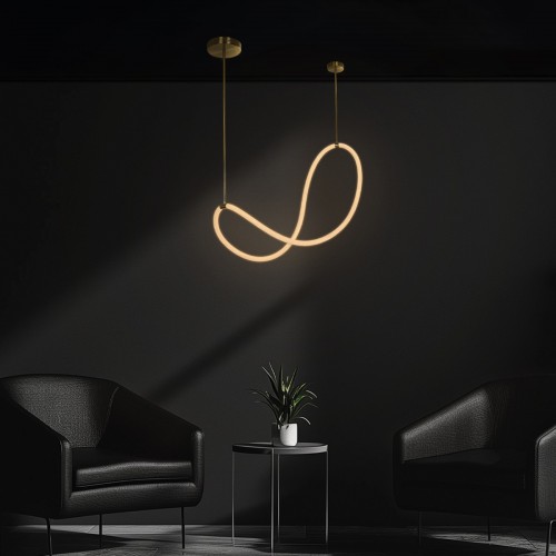 kelvo® GLOW KLV-101-0156 Κρεμαστό Φωτιστικό Οροφής LED 34W 3400lm 360° AC 220-240V IP20 Ρυθμιζόμενο Λευκό CCT με Χειριστήριο από 2700K έως 6000K Dimmable - Lumileds SMD Chip - Χρυσό Πλατίνα - Μ20 x Π35 x Υ120cm - 3 Χρόνια Εγγύηση Διακόσμηση - Φως - Χαλιά