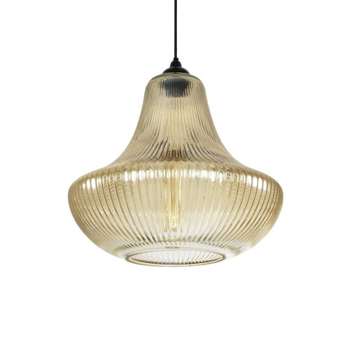 GLOBOSTAR® VERRE 206-0022 Μοντέρνο Κρεμαστό Φωτιστικό Οροφής με Ντουί 1 x E27 AC 220-240V IP20 - Mελί - Μ38 x Π38 x Υ34cm Διακόσμηση - Φως - Χαλιά